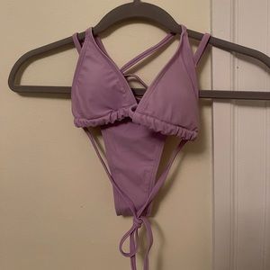 3PC Micro Triangle Halter Bikini Swimsuit & Beach Dress